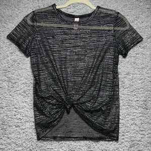 Victorias Secret Top Womens Small Sheer Metallic Dots Textured Party Goth Grunge